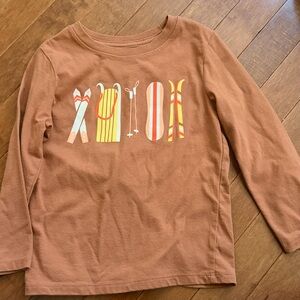 Cat & Jack Rust Long-Sleeve Tee with Mountain Sports Graphic